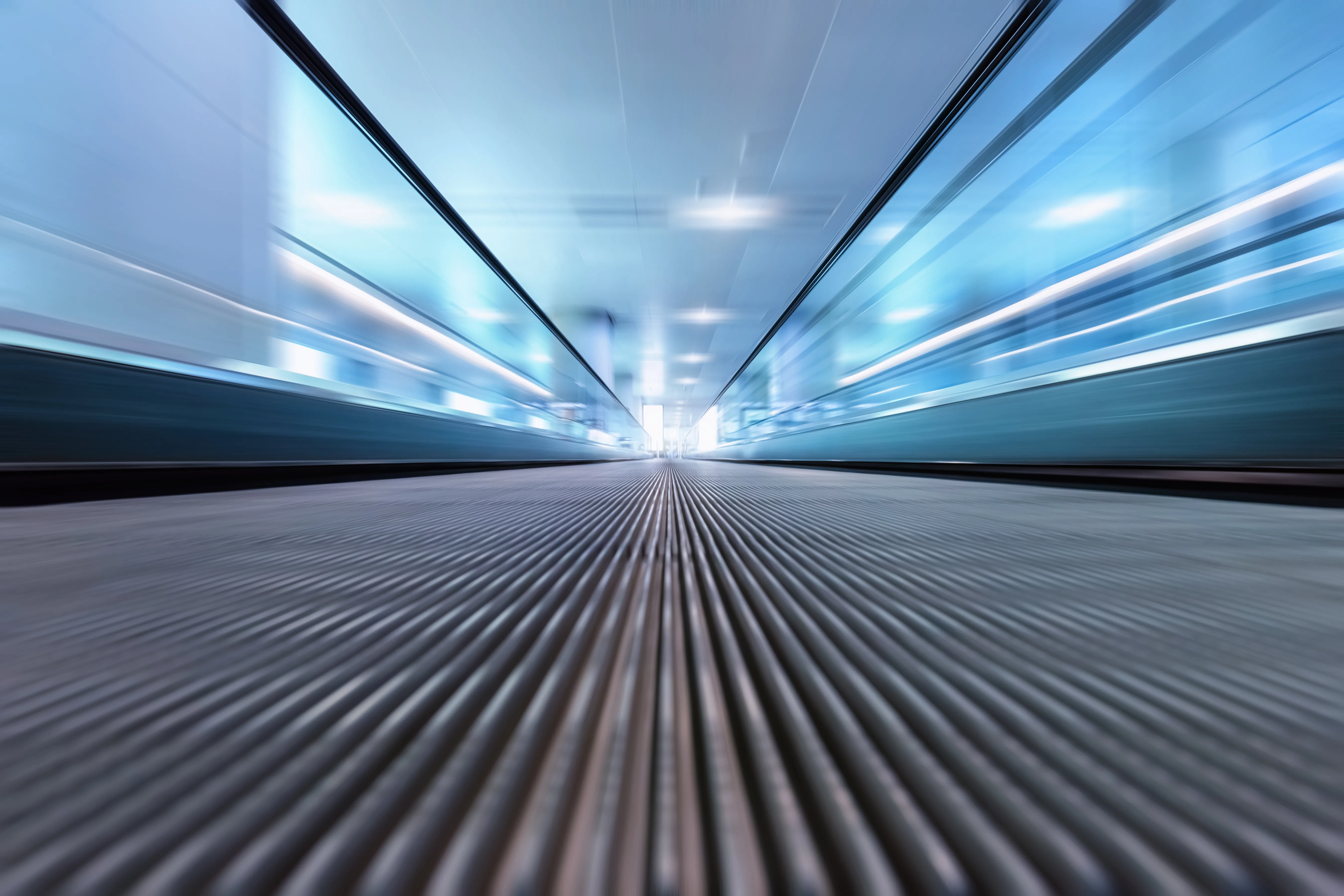 modern escalator motion blur